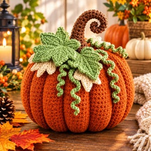 Virkat pumpamönster PDF, Amigurumi pumpatrio, 3 storlekar, enkel höstdekoration