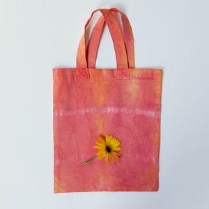 petit sac en coton, sac pour enfants, sac à livres, batik, rouge, orange