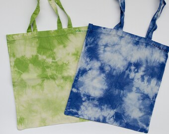 Tie dye tote bag, set of 2, choose your colors, bohemian bag, canvas shoulder bag, boho festival bag, boho fashion, reusable bag, scrunch