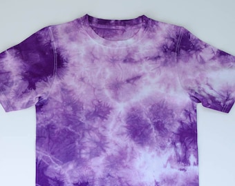 T-shirt size M, tie dye, shibori, purple, 100% cotton