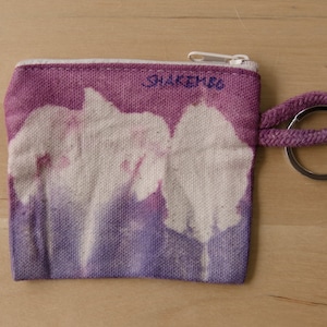 Small pouch, hand dyed, purple, blue, for keys, coins and other small things image 1