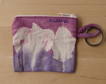 Small pouch, hand dyed, purple, blue, for keys, coins and other small things