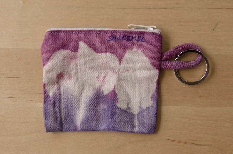 Small pouch, hand dyed, purple, blue, for keys, coins and other small things image 1