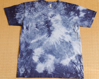 Batik T-Shirt, unisex, darkblue shirt, XL-shirt, organic cotton shirt