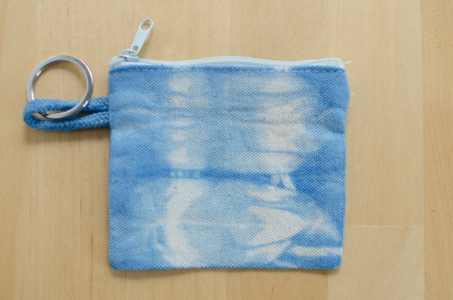 Small Zipper Pouch Tie Dye Lightblue for Keys Coin and - Etsy