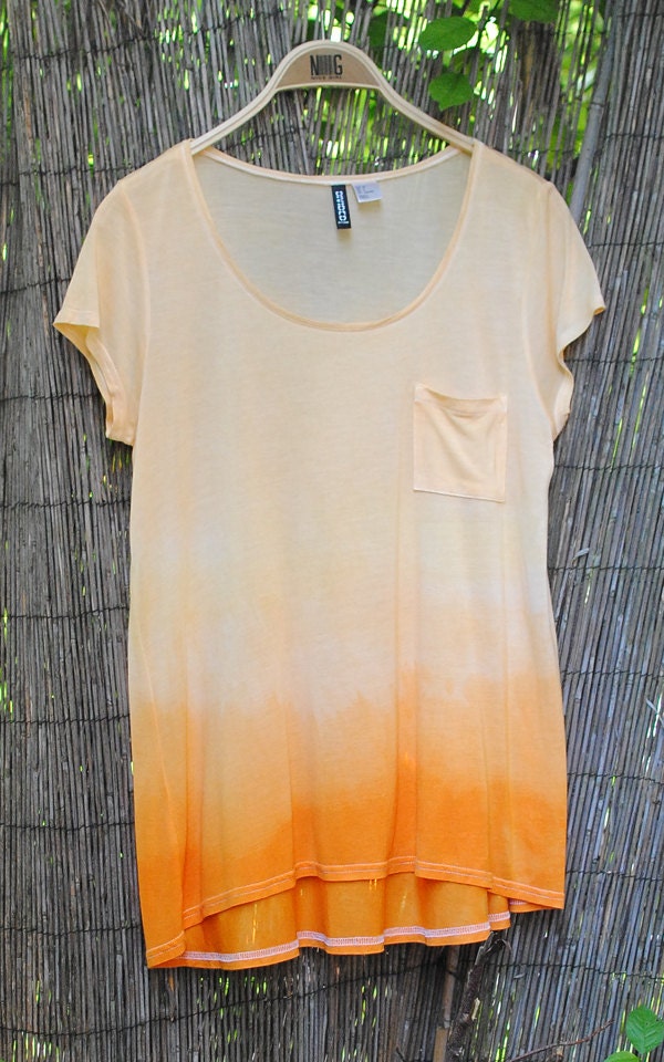 Viscose Tie Dye Shirt Ombre Orange Size S - Etsy