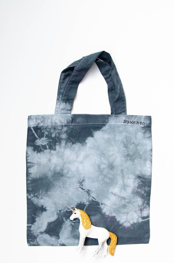Small Cotton Bag Little Tote Small Projects Tie Dye Black Gray Etsy Ireland