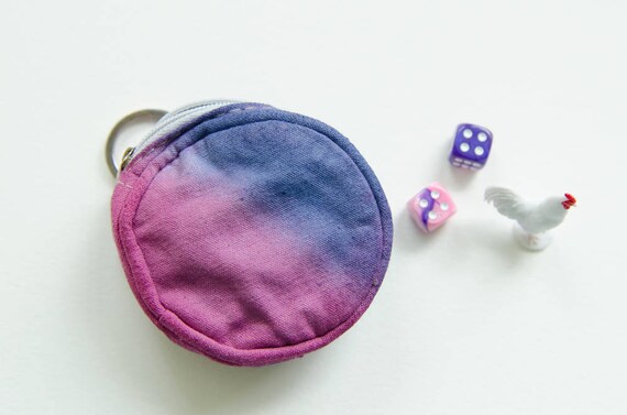 Small Round Zipper Pouch Hand Dyed for Keys Coin and Other Small Things Etsy Canada