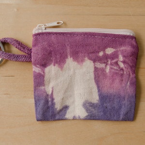 Small pouch, hand dyed, purple, blue, for keys, coins and other small things image 2