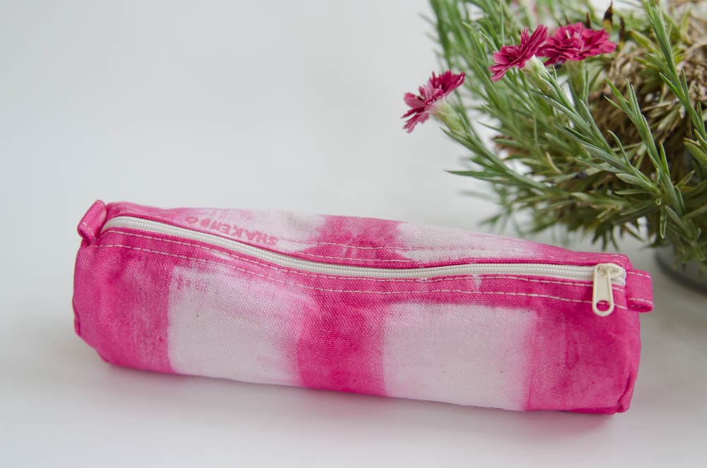 Pink Pencil Pouch Tie Dyed Cotton Pouch Etsy