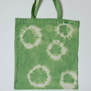 Tie dye, shibori tote bag, olive green