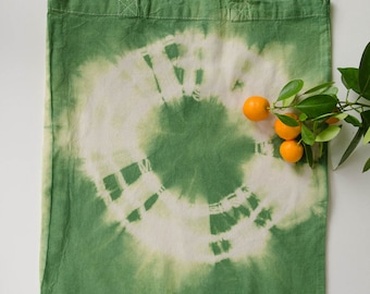 Sac en coton batik avec cercle, vert