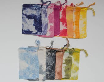 New to order: Set of 3 gift bags, medium-sized bags 15 x 20 cm, batik, hand-dyed