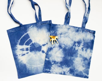 Canvas shoulder bag, tie dye tote bag, set of 2, choose your colors, bohemian bag, boho festival bag, boho fashion, reusable bag shibori