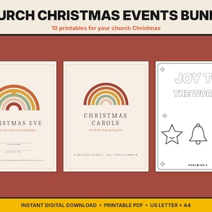 Church Christmas Bundle Printable | Christmas Play Scripts, Order of Service, Carol Sheets, Advent Readings & Planner | 10 Packs