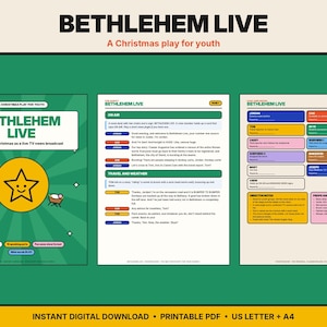 Bethlehem Live Julpjäs | Ungdomens julsketch som TV-nyhetsprogram | Manus för tonårskyrkans juldrama för nedladdning