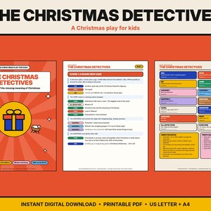 Detective di Natale - Spettacolo natalizio per bambini / Scenetta natalizia moderna per 12-20 bambini / Il vero significato del Natale