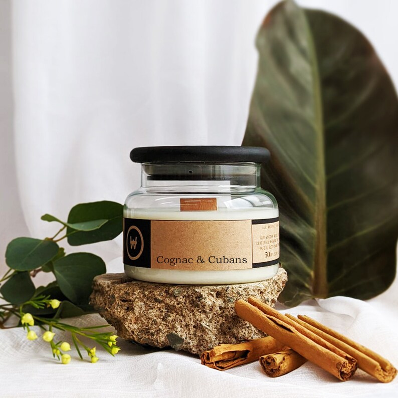 Creamy Scented Soy Woodwick Candle Large Etsy