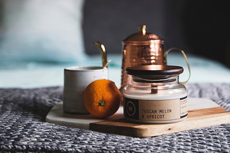 Creamy Scented Soy Woodwick Candle Large Etsy