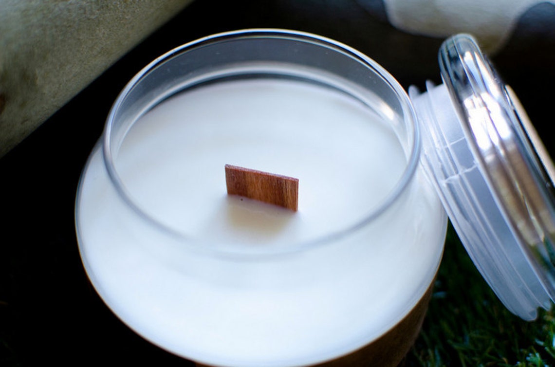 Creamy Scented Soy Woodwick Candle Large Etsy