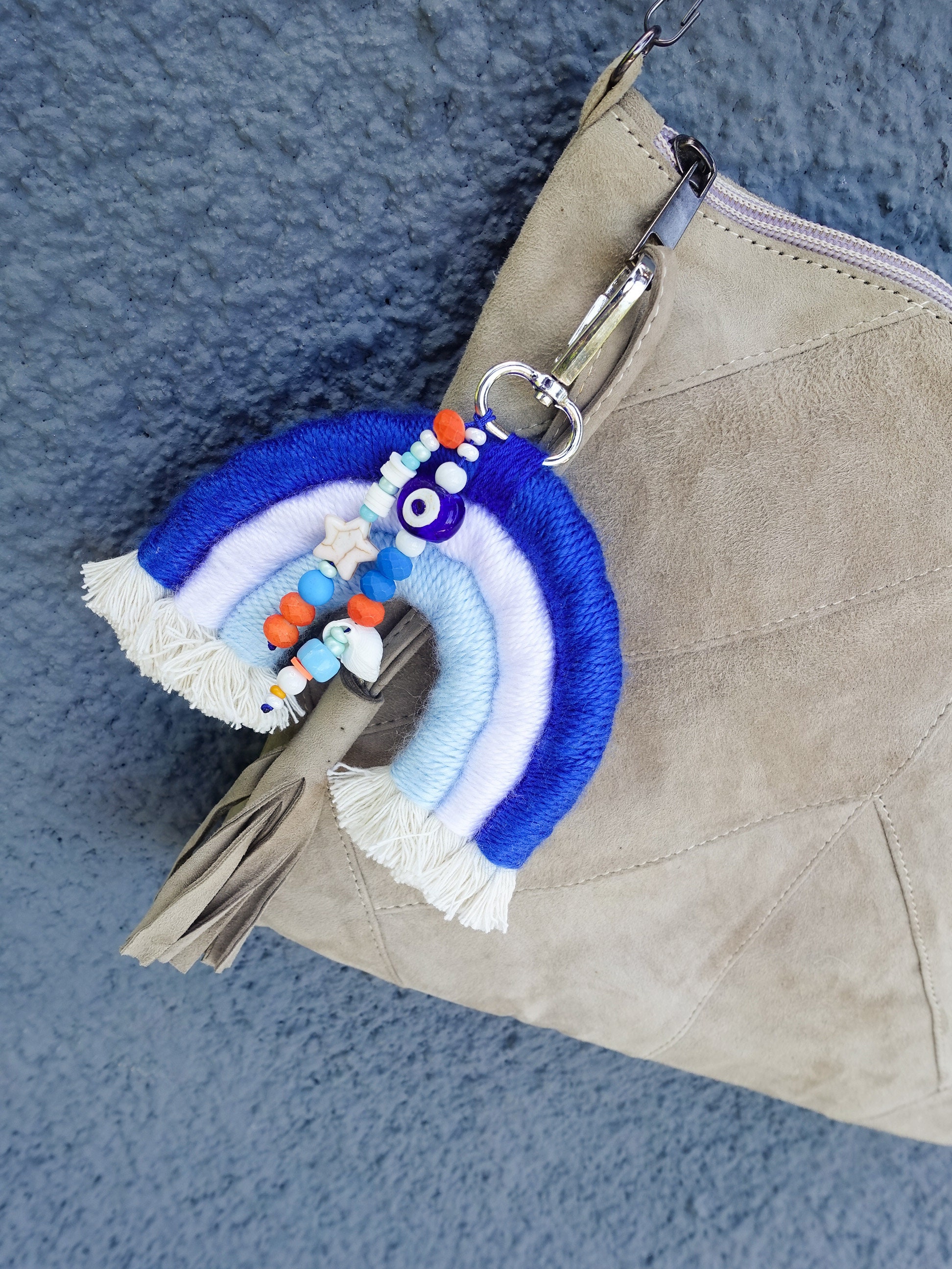 Bag charm evil eye car charm mini mirror hanging blue Etsy