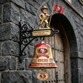 Faithful To The Bay 49ers Wall Bell Sign, Vintage Football Decor, NFL Fan Gift, Sports Collectible, Man Cave Hanging, Birthday Gift for Him