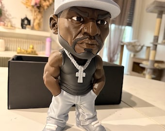 50-Cent-Figur, 32 cm, US-Rap-Dekoration, 3D-gedruckte Hip-Hop-Statue, Geschenk für Musiksammler