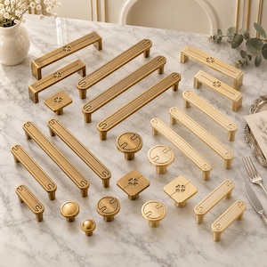 Brass Cabinet Pulls, Vintage Drawer Handles,  Dresser Hardware