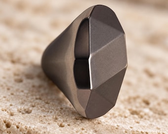 Tiradores geométricos de diamante en negro mate para armarios, tiradores modernos facetados para cajones (gris plomo).