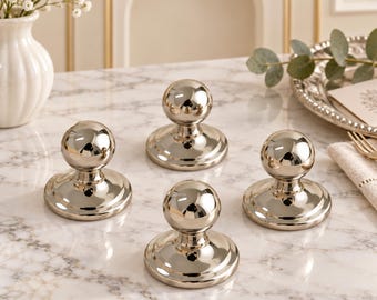 Titanium Silver Cabinet Knobs, Classic Round Drawer Pulls, Luxury Kitchen Hardware, Vintage Dresser Knob