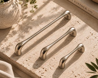 Tiradores de armario de plata titanio, elegantes tiradores de cajón, herrajes de cocina de 96 mm y 160 mm, modernos tiradores de latón.