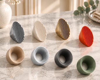 Modern Ribbed Oval Cabinet Knobs, Zinc Alloy Drawer Pulls (Chrome, Cream, Gold)