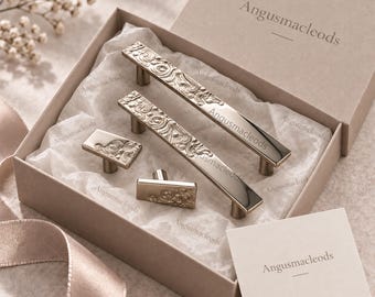 Textured Polished Nickel Cabinet Knobs, Carved Swirl Drawer Pulls (128mm)