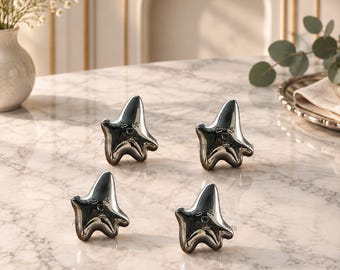 Smiley Star Cabinet Knobs, Polished Chrome Hardware, Nursery Decor