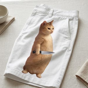 Rolig katt med kniv meme-tröja, kattmeme-t-shirt, sarkastisk katt-t-shirt, rolig meme-gåva, viral kattmeme-tröja, konstig katt-tröja bild 7