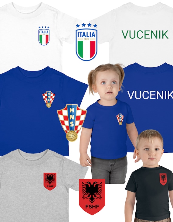 Italian Croatian Albanian National Team Soccer Jersey Baby Infant Cotton Jersey Tee  Gift  Personalized Custom World Cup Vatreni Euro2024