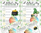 St. Patrick's Day Dice and Candy Game Template 8-1/2x11 Digital Print Out (2 Games 2 Printing Variations) Kids Activity Printable Game