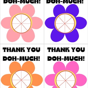Play-Doh Flower Power Danksagungskarte Vorlage Digitalausdruck Schule Klassenkameraden Party