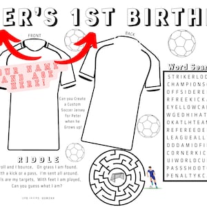 Fußball-Geburtstags-Digital-Tischset 11 X 17 Fußball-Geburtstags- Platzset Tor Fußball Rinaldo CANVA