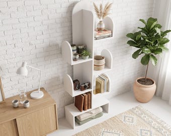 Handgemaakte houten boekenkast | Boekenplank in de vorm van een boom | Boekenplank voor de kinderkamer | Handgemaakte woondecoratie | boekenplanken, boekenkast, boekenstandaard, plank, planken