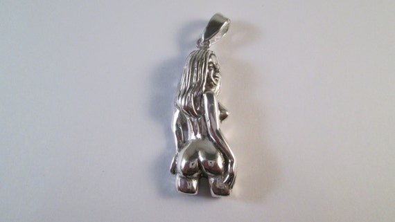 Artistic Nude female beauty figure Naked lady woman art sterling silver charm