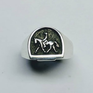 Sterling silver horse rider ring