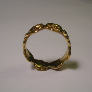 14 Karat Yellow Gold Five Petal Rose Band image 4