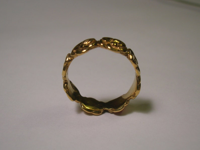 14 Karat Yellow Gold Five Petal Rose Band image 4