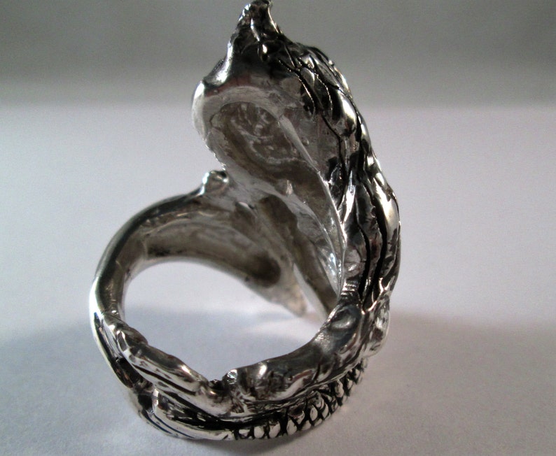 Sterling Silver Mermaid and Dolphin Ring Swimming Together image 5