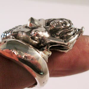 Sterling Silver Mermaid and Dolphin Ring Swimming Together image 3