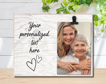 Personalized wood photo frame which holds one photo, Mother's Day, engagement, family, grandparents, wedding, anniversary, best friend