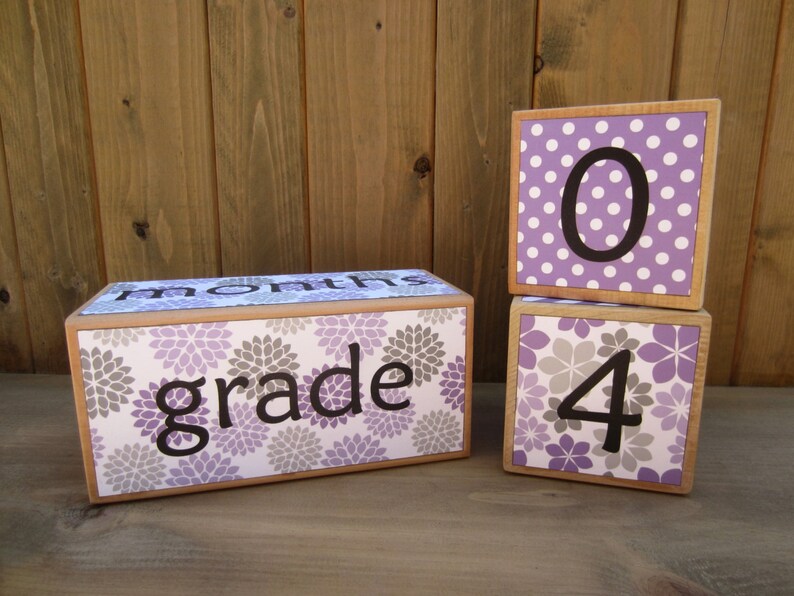 Baby age blocks weeks months years grade age blocks Etsy