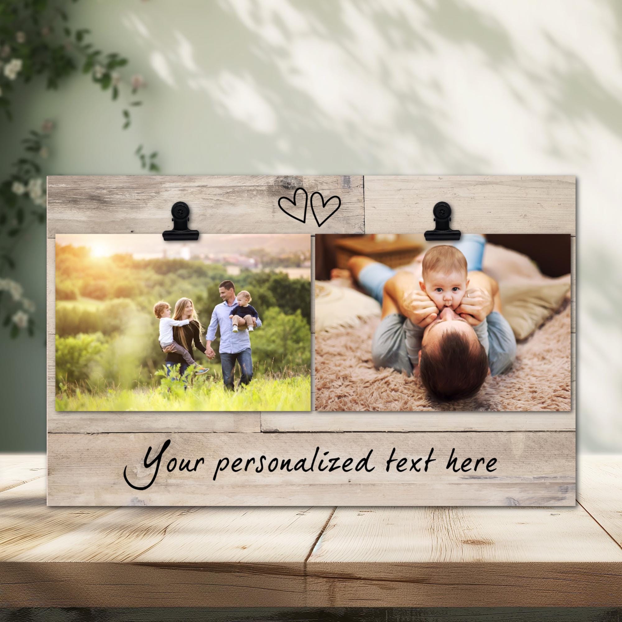 Personalized Wood Double 4 X 6 Photo Frame: Holds Two Photos, Wedding ...
