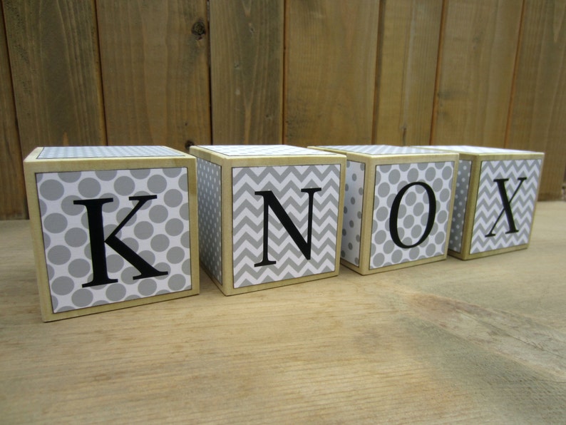 Baby Name Blocks Shower Gift Personalize Image 0